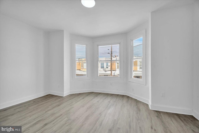 empty room with light wood-type flooring