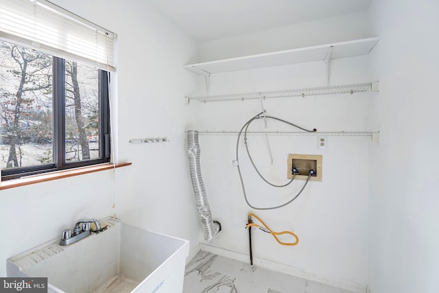 laundry room featuring sink and hookup for a washing machine