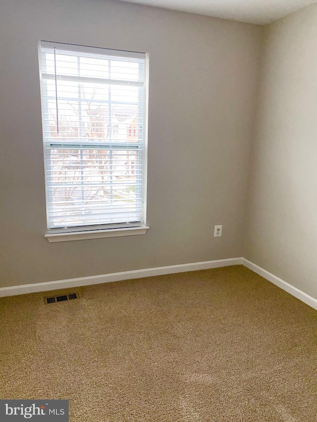 view of carpeted spare room