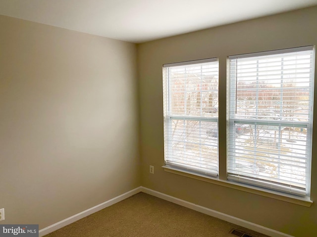 view of carpeted spare room