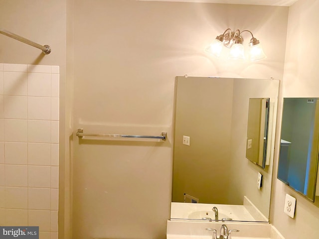 bathroom featuring walk in shower