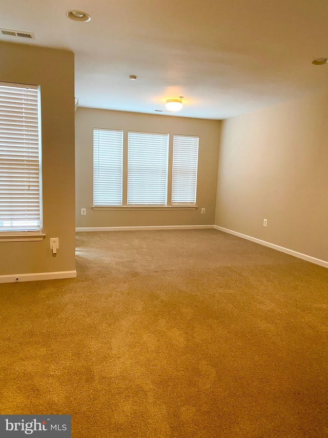 carpeted spare room featuring a healthy amount of sunlight