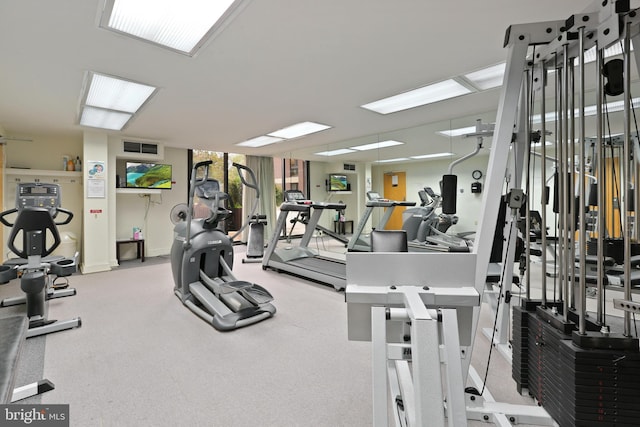 workout area featuring visible vents