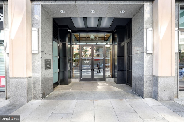 entrance to property with french doors