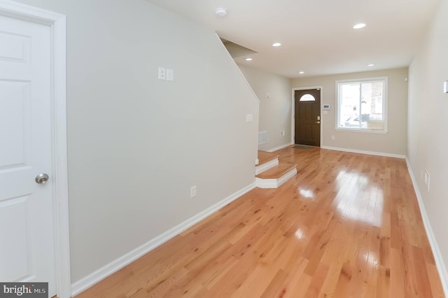 entryway featuring light hardwood / wood-style flooring