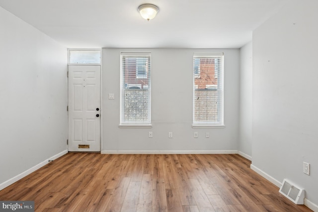 foyer entrance featuring wood-type flooring