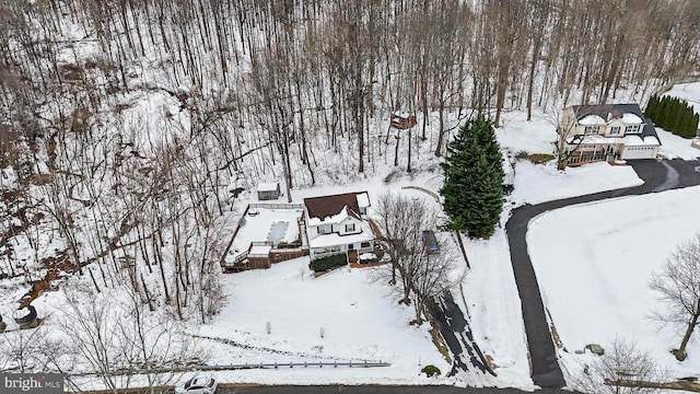 view of snowy aerial view