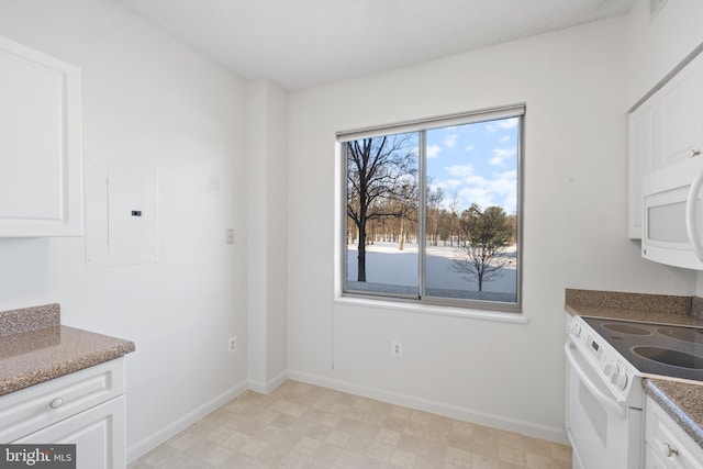 unfurnished dining area featuring electric panel