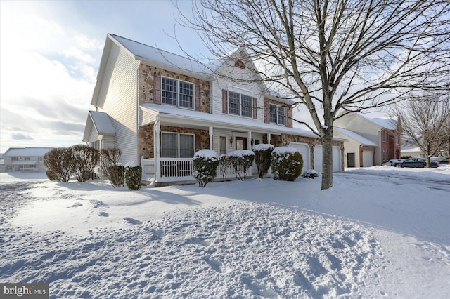 view of front of home featuring covered porch