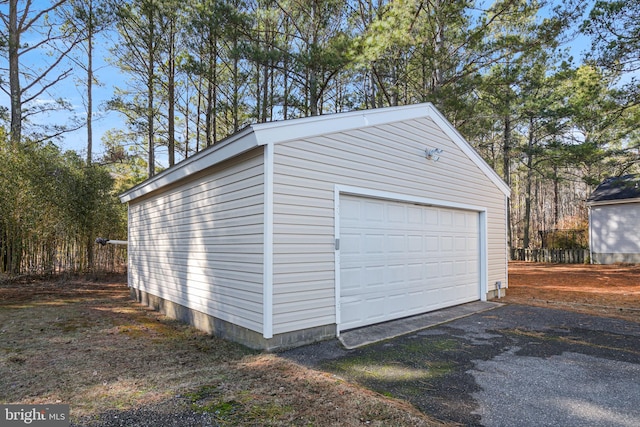 view of garage