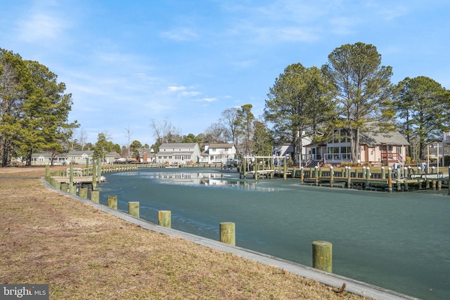 water view with a dock