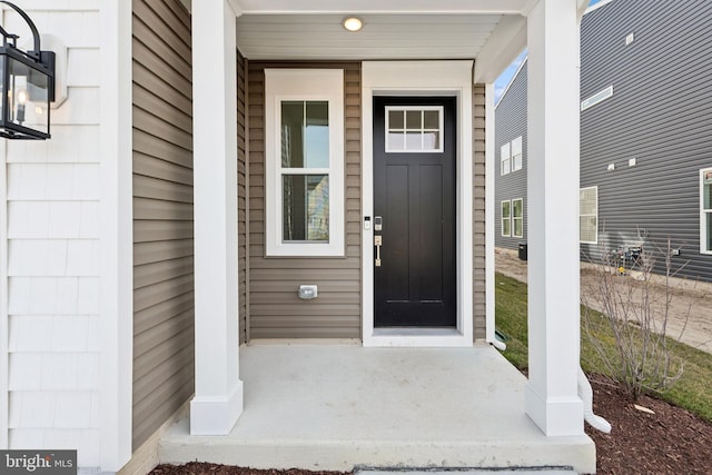 view of exterior entry featuring elevator