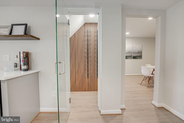 interior space featuring light wood-type flooring