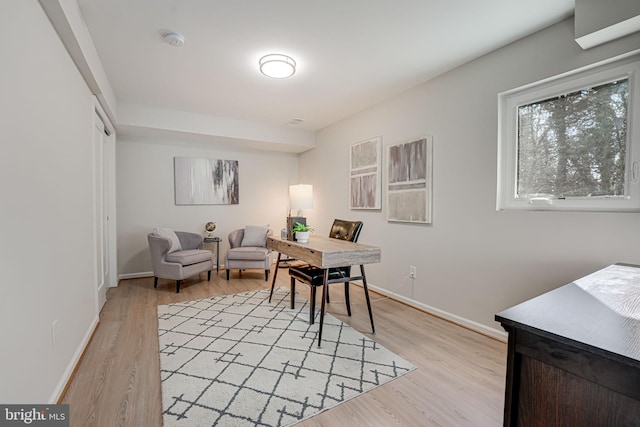 office featuring light hardwood / wood-style floors