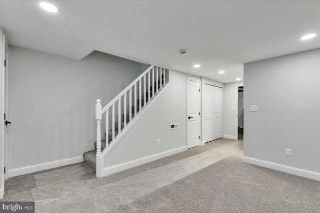 interior space featuring carpet floors