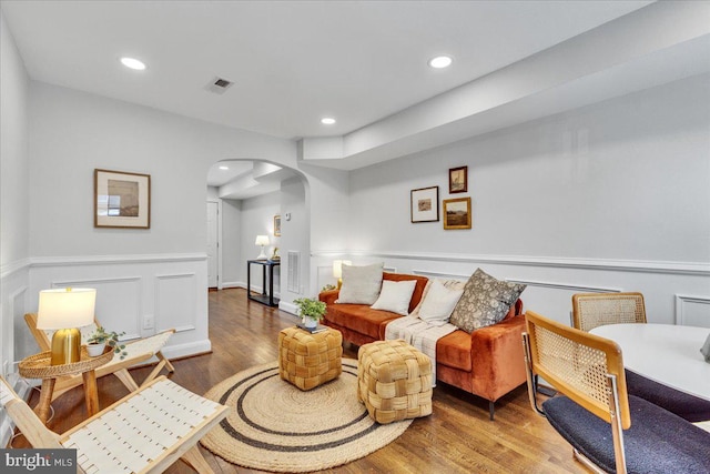 living room featuring hardwood / wood-style floors