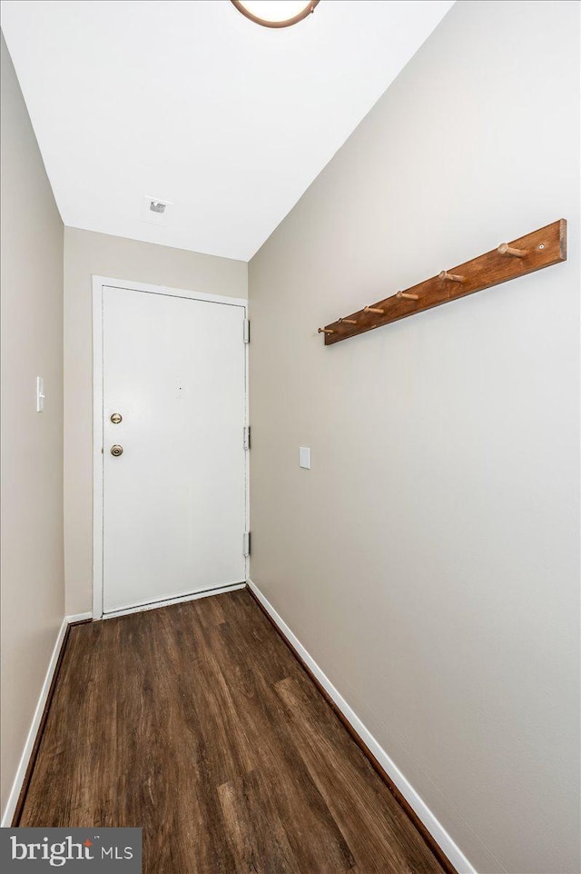 doorway featuring dark wood-type flooring