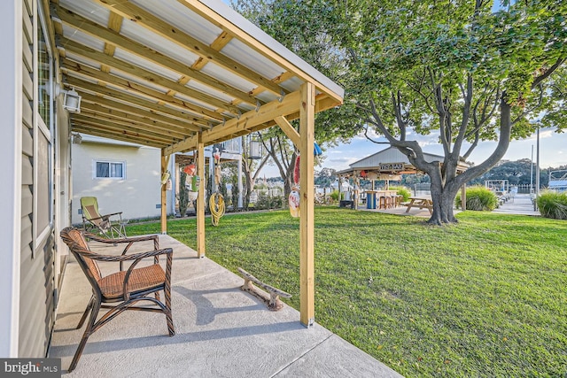 view of patio featuring a gazebo