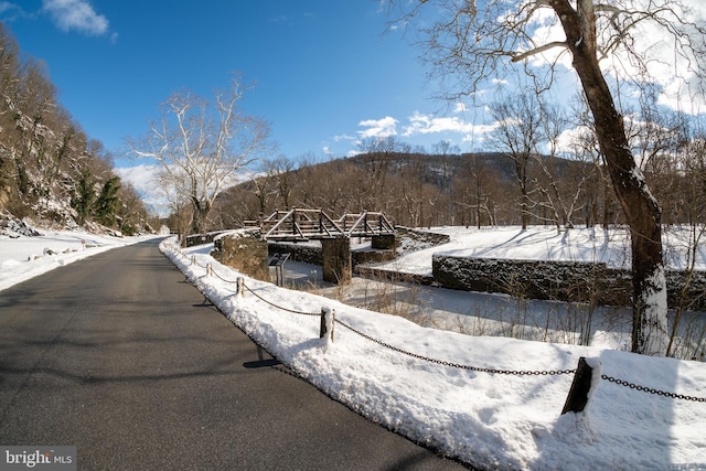 view of road featuring a mountain view