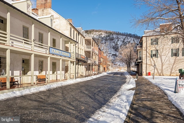 view of street with a mountain view