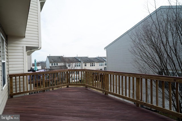 deck featuring a water view