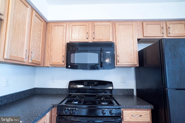 kitchen with black appliances