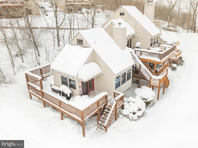 view of snowy aerial view