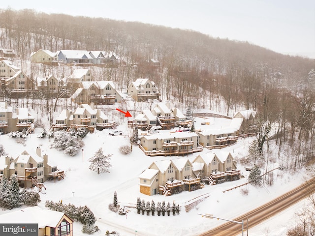 view of snowy aerial view