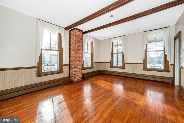 interior space featuring hardwood / wood-style floors and a baseboard radiator