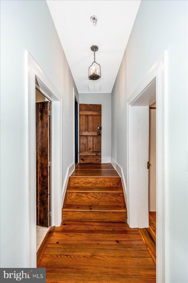 hallway featuring hardwood / wood-style floors