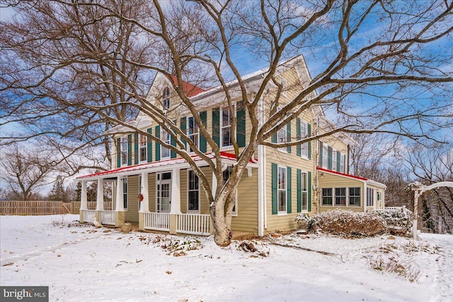 view of front of home with a porch