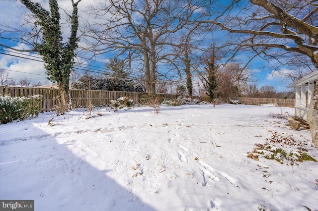 view of snowy yard