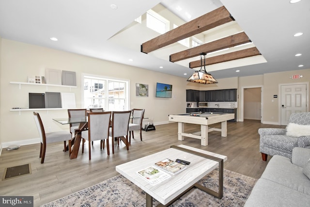 living room featuring wood-type flooring