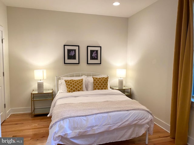 bedroom featuring light hardwood / wood-style flooring