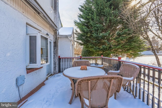 wooden balcony with a wooden deck