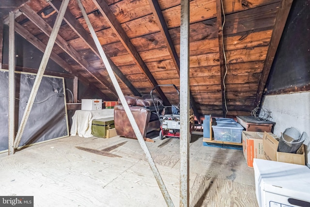 view of attic