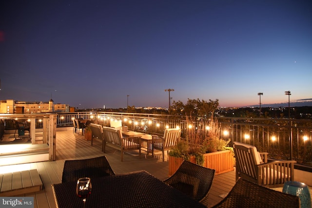 view of deck at dusk