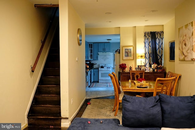 interior space with dark hardwood / wood-style flooring