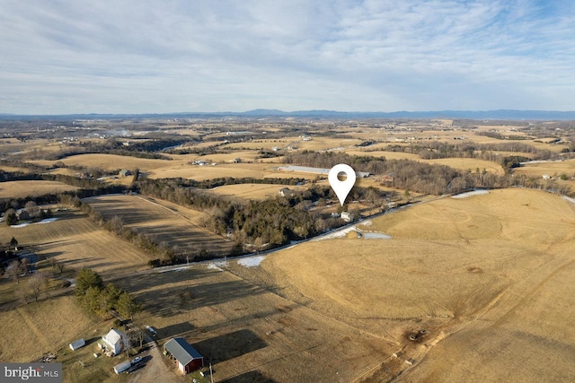 bird's eye view with a rural view