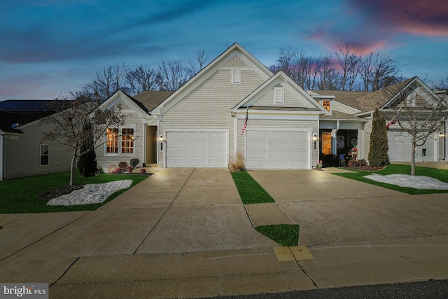 view of front facade featuring a garage