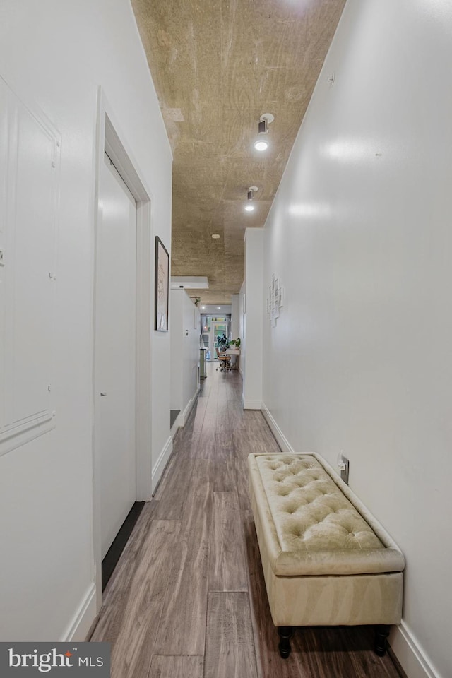 hallway featuring hardwood / wood-style floors