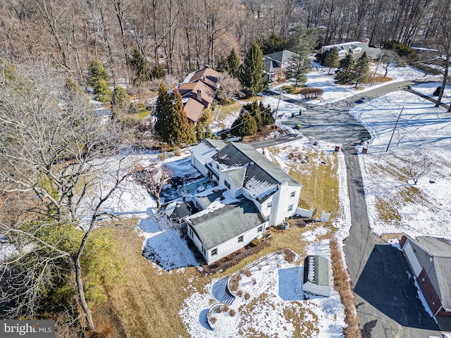 view of snowy aerial view