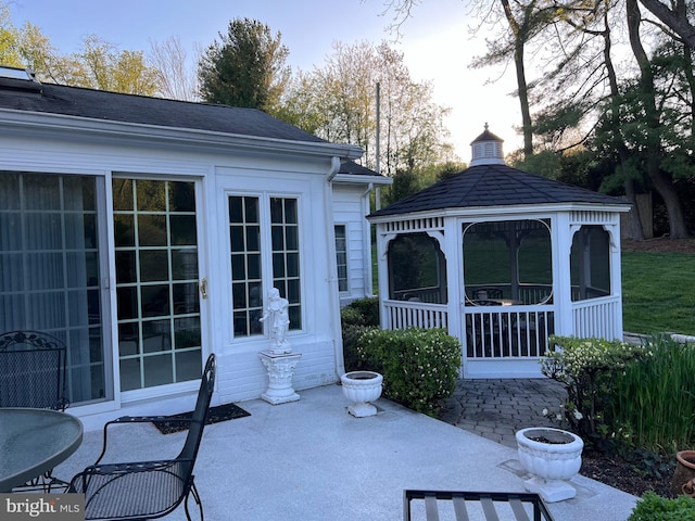 view of patio / terrace with a gazebo