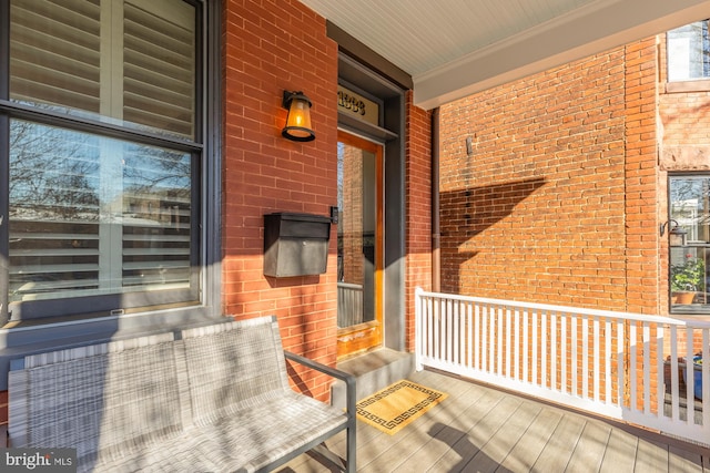 wooden deck with a porch