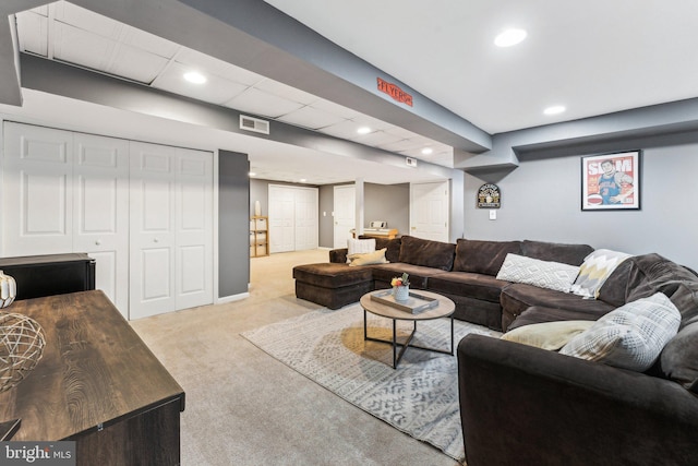 view of carpeted living room