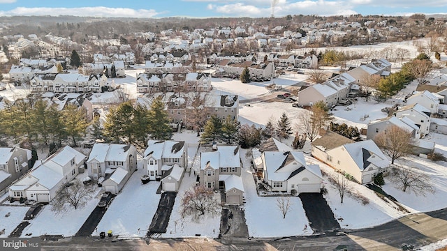 view of snowy aerial view