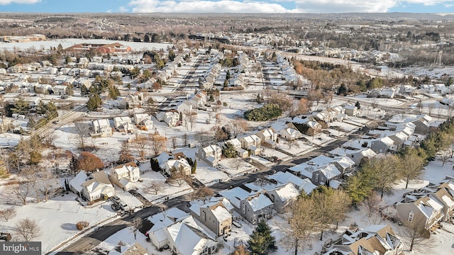 view of snowy aerial view