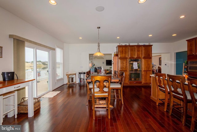 dining room featuring dark wood-type flooring