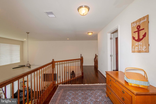 hall featuring dark hardwood / wood-style floors