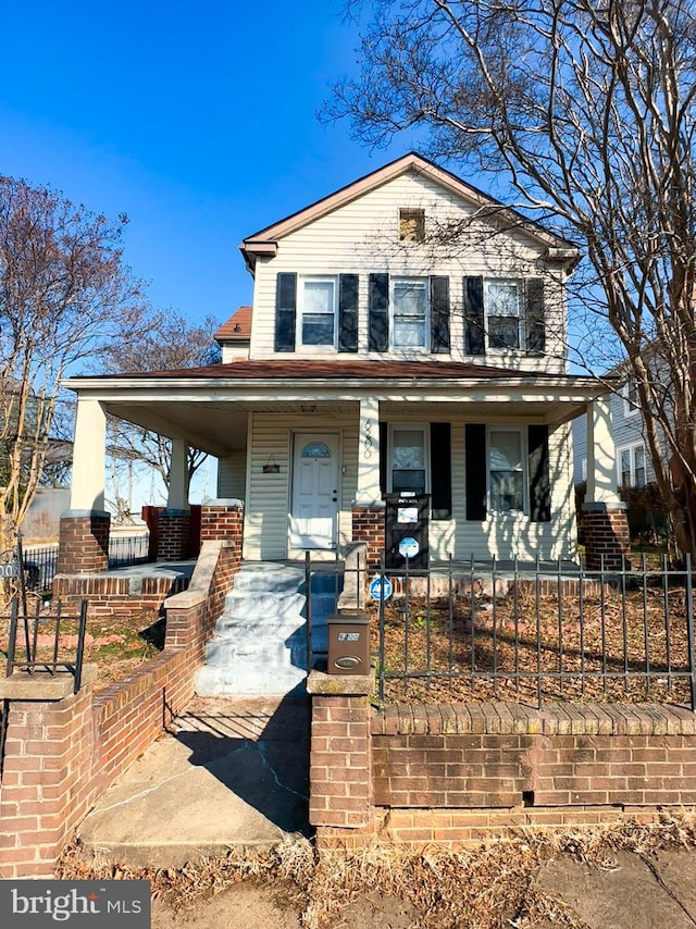 view of front property with a porch